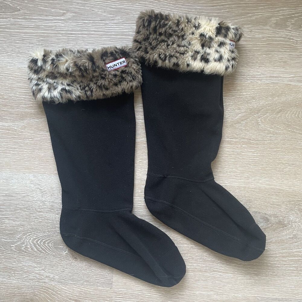 Hunter Tall Rainboot Leopard Print Boot Socks